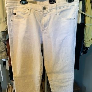 White AG Denim Cropped Jeans